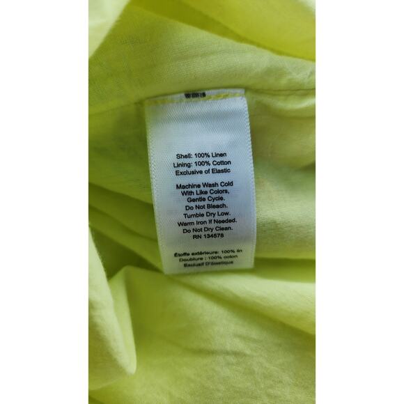 Vineyard Vines Plaid Lemon Tart Smocked Linen Ruffle Midi Dress Large NWT $228 - Picture 7 of 7